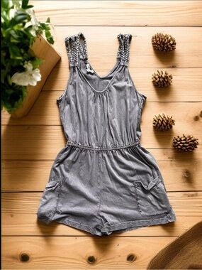 EARTHBOUND Gray Braided-Strap Romper